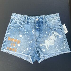 New GUESS Keep It Real Printed Denim Shorts SZ 27